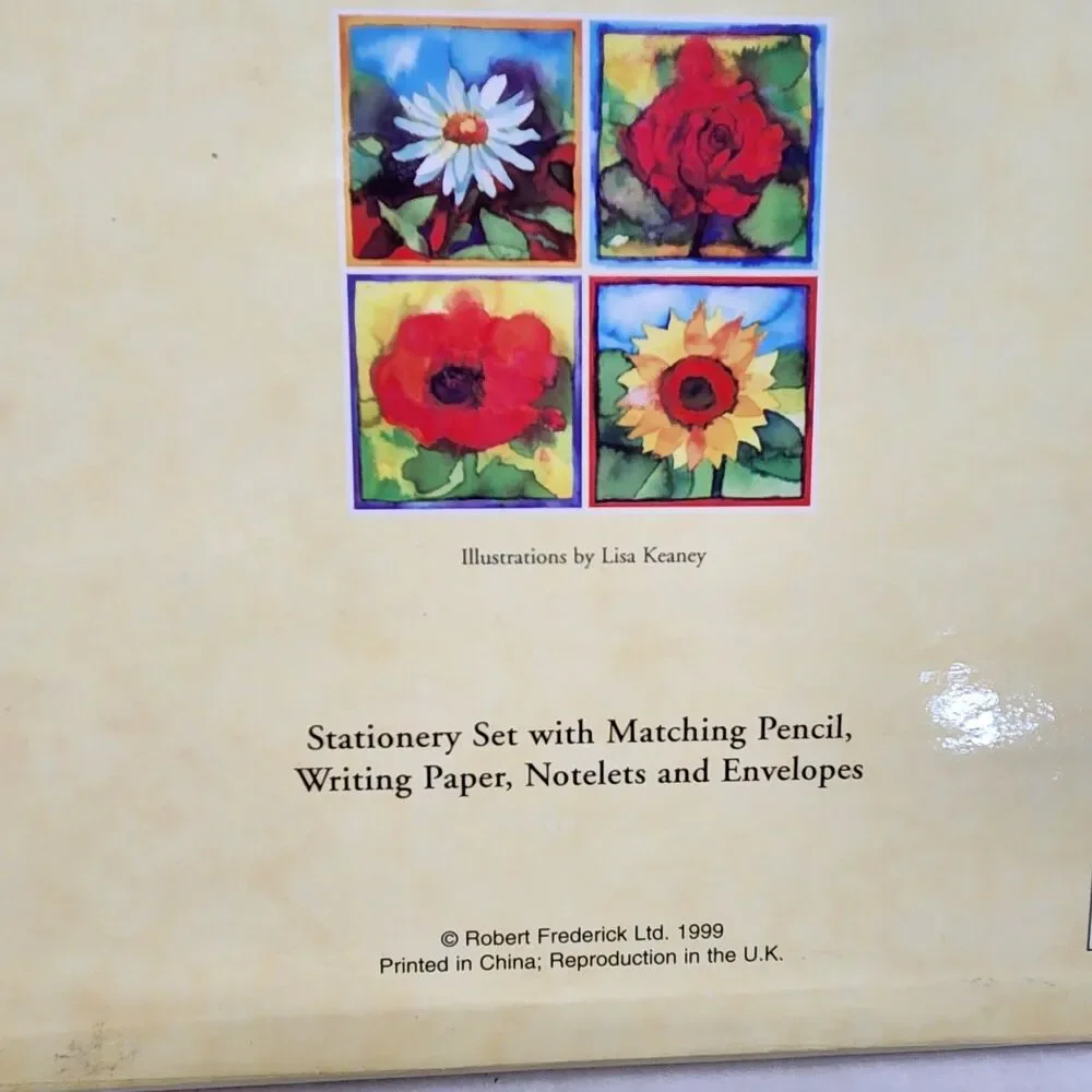 Robert Frederick  1999 Lisa Keaney Floral Stationary Set NEW Vintage
